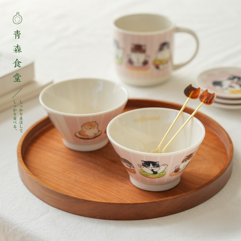 〈青森食堂〉日本制Mofusand鲨鱼猫甜甜圈印花陶瓷马克杯豆皿小碗,餐饮具,马克杯,淘宝优惠券,粉丝福利购,淘宝优惠卷