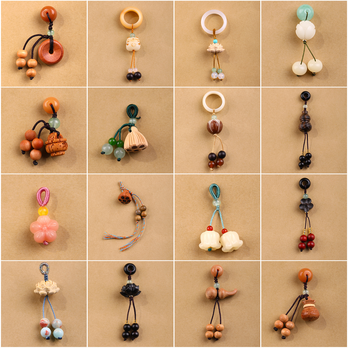 天然菩提桃木手串吊坠文玩小滴溜