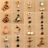 天然菩提桃木手串吊坠文玩手链挂件小滴溜diy配件葫芦莲花小提溜