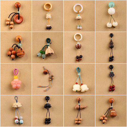 天然菩提桃木手串吊坠文玩小滴溜