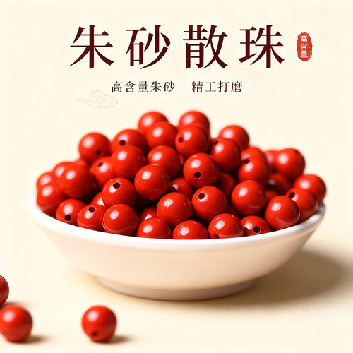 大红色朱砂珠子散珠DIY手串手链