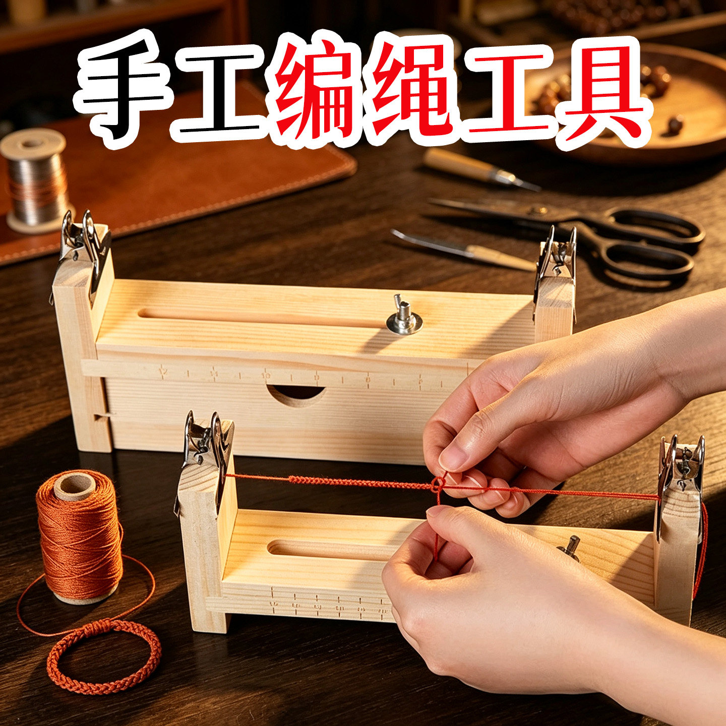 编绳工具神器手工diy材料中国结红绳编织架手链手绳编线绳固定器