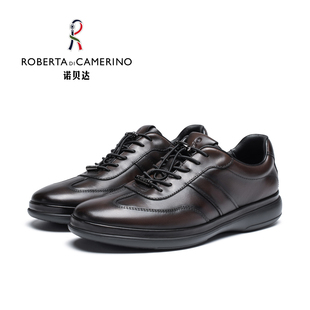 意大利诺贝达男鞋男士商务休闲皮鞋男真皮高端手工加州鞋通勤鞋子