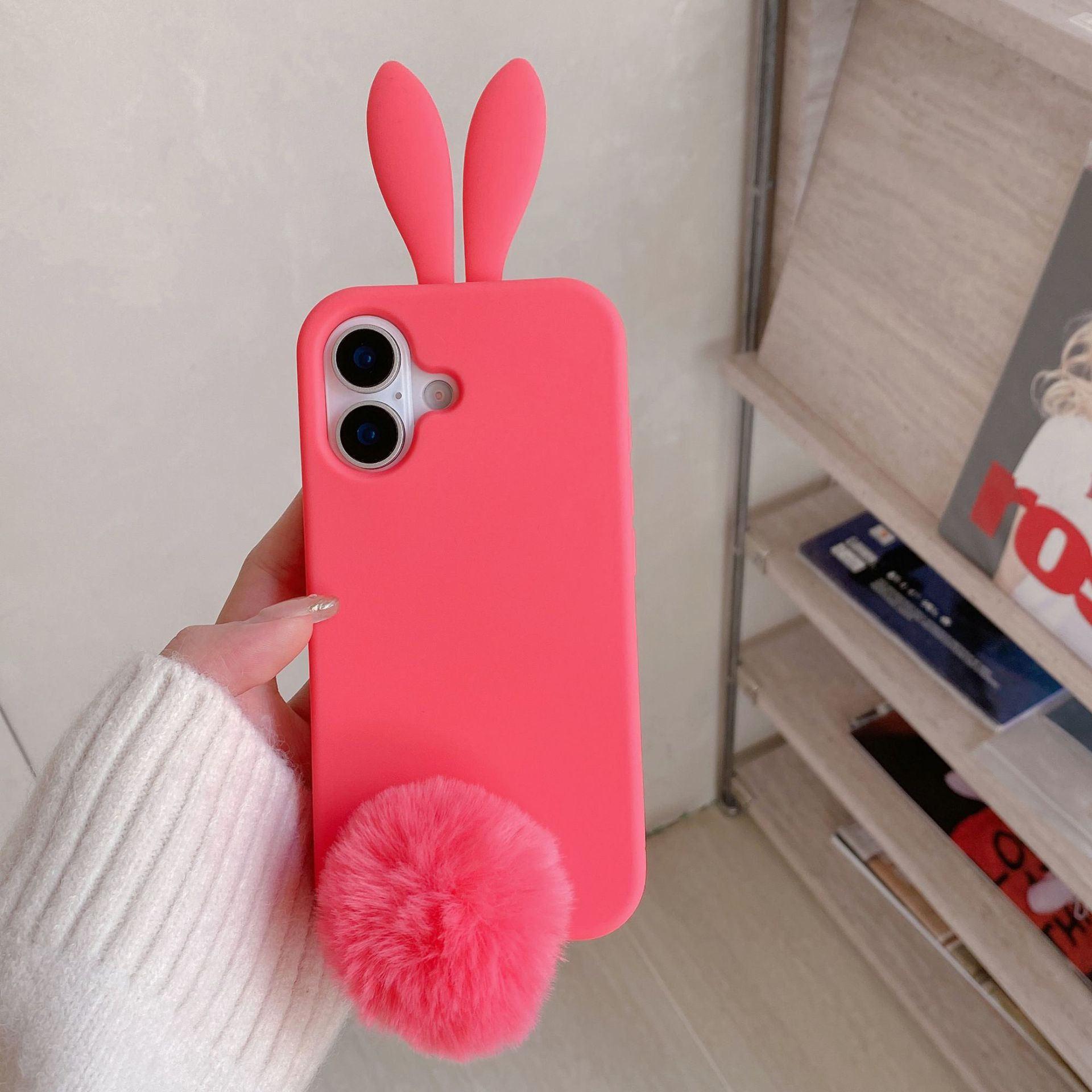 ng2510227 Foreign Trade Cross-Border Japanese And Korean Cartoon Long-Eared Plush Tail Rabbit Phone Suitable_voghion.com