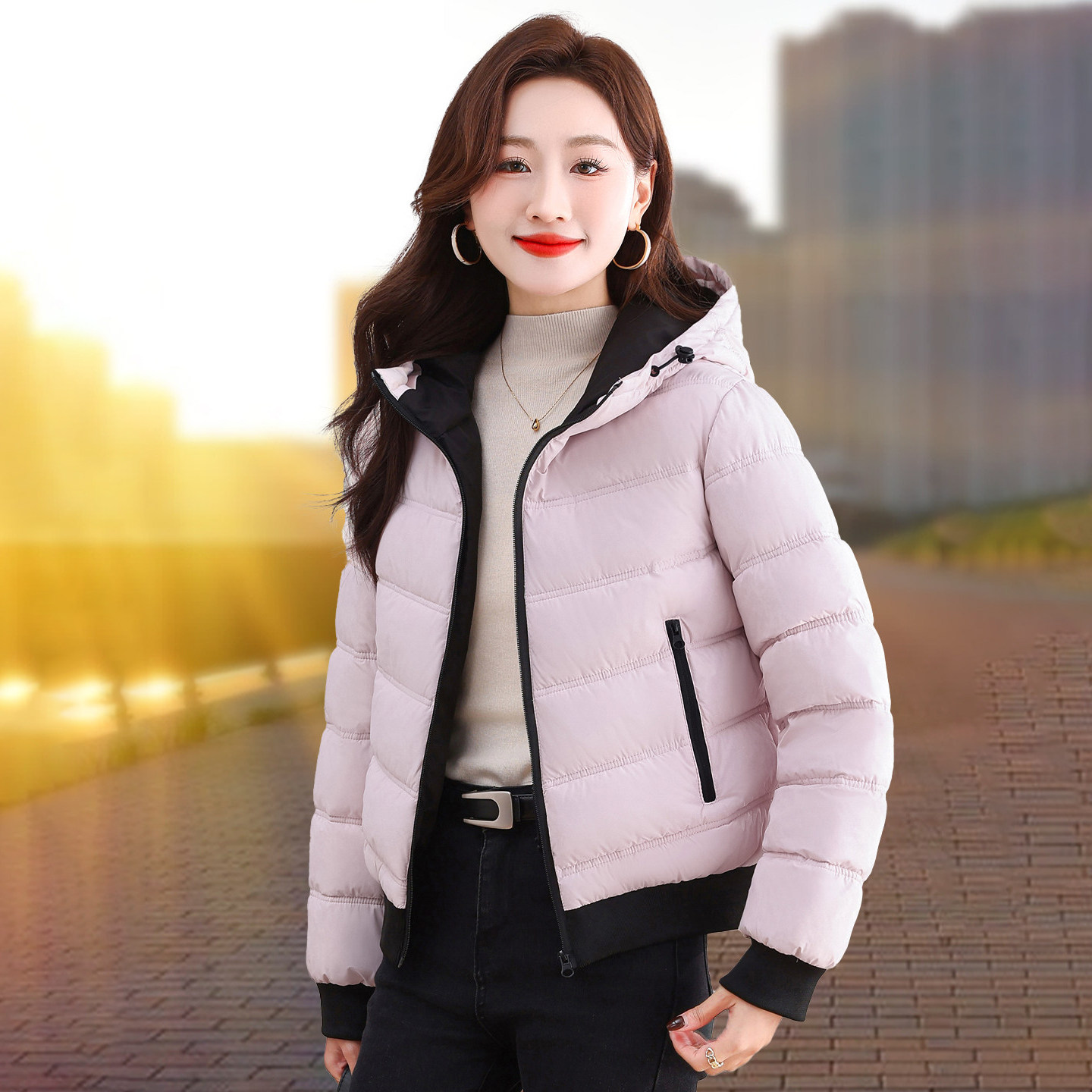 KEAISHI香港轻奢2026新款小个子妈妈减龄短款棉服女时尚气质外套