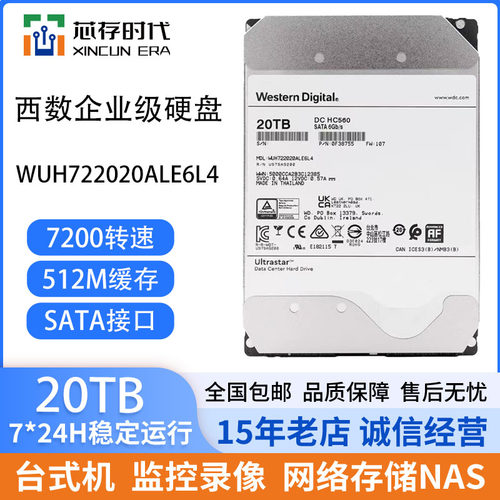 WD/西数WUH722020BLE6L420T硬盘