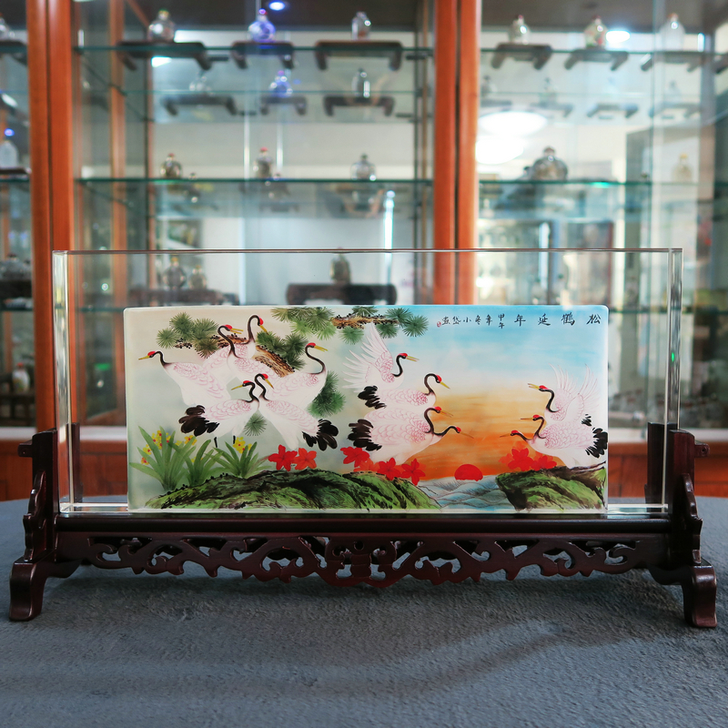 北京翠琦轩内画屏风仙鹤