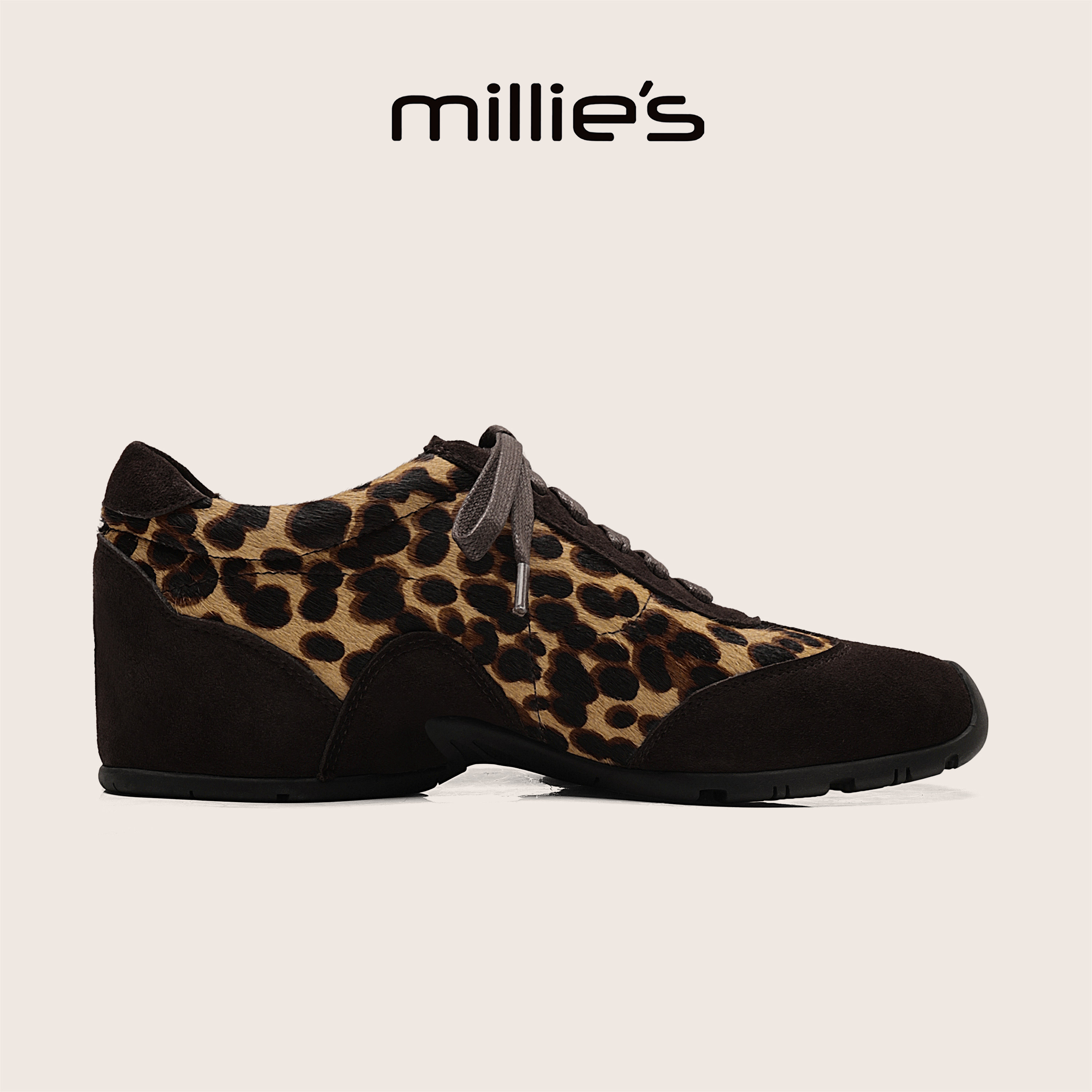 MILLIE'S/妙丽官方旗舰店流行爆款豹纹巨好看休闲鞋舒适不累脚女C