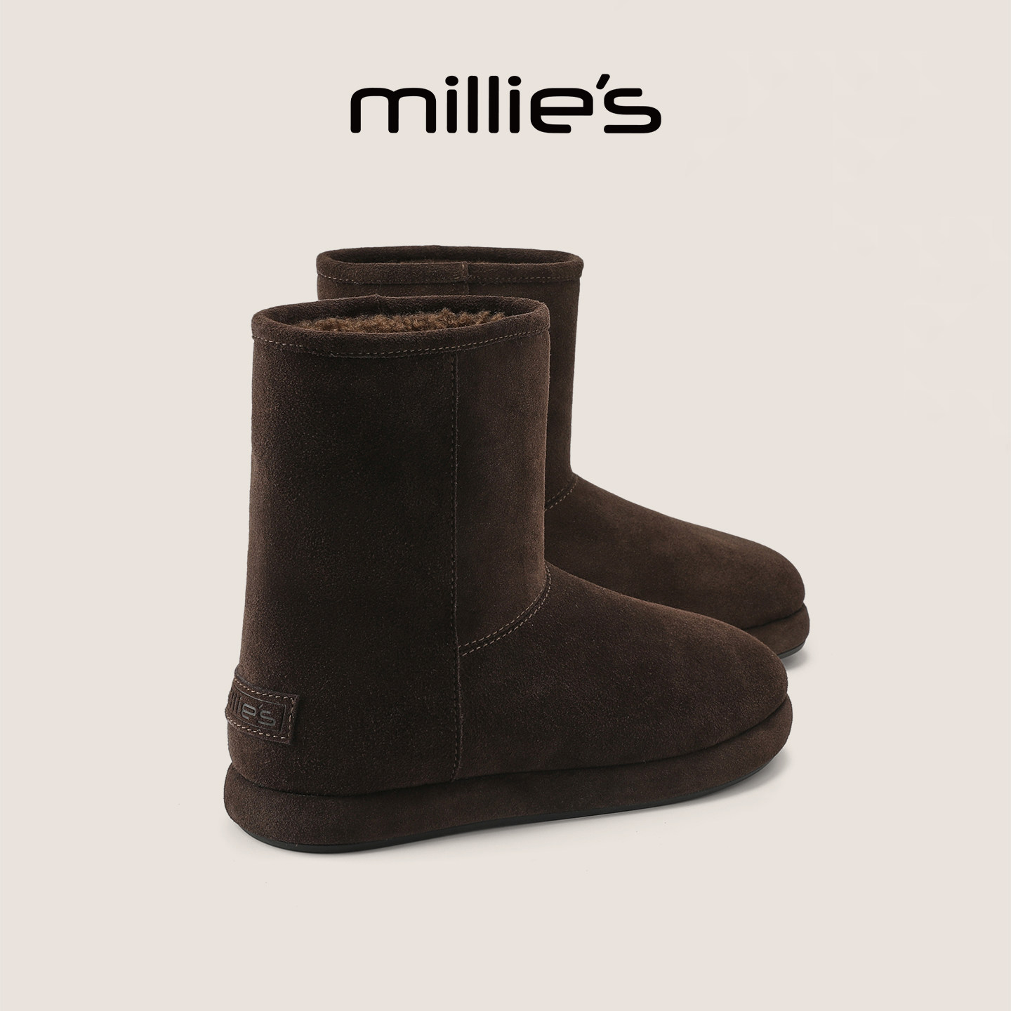 MILLIE'S/妙丽雪地靴女2025冬季新款加绒保暖短靴时尚防寒棉靴子,女鞋,时尚雪地靴,淘宝优惠券,粉丝福利购,淘宝优惠卷