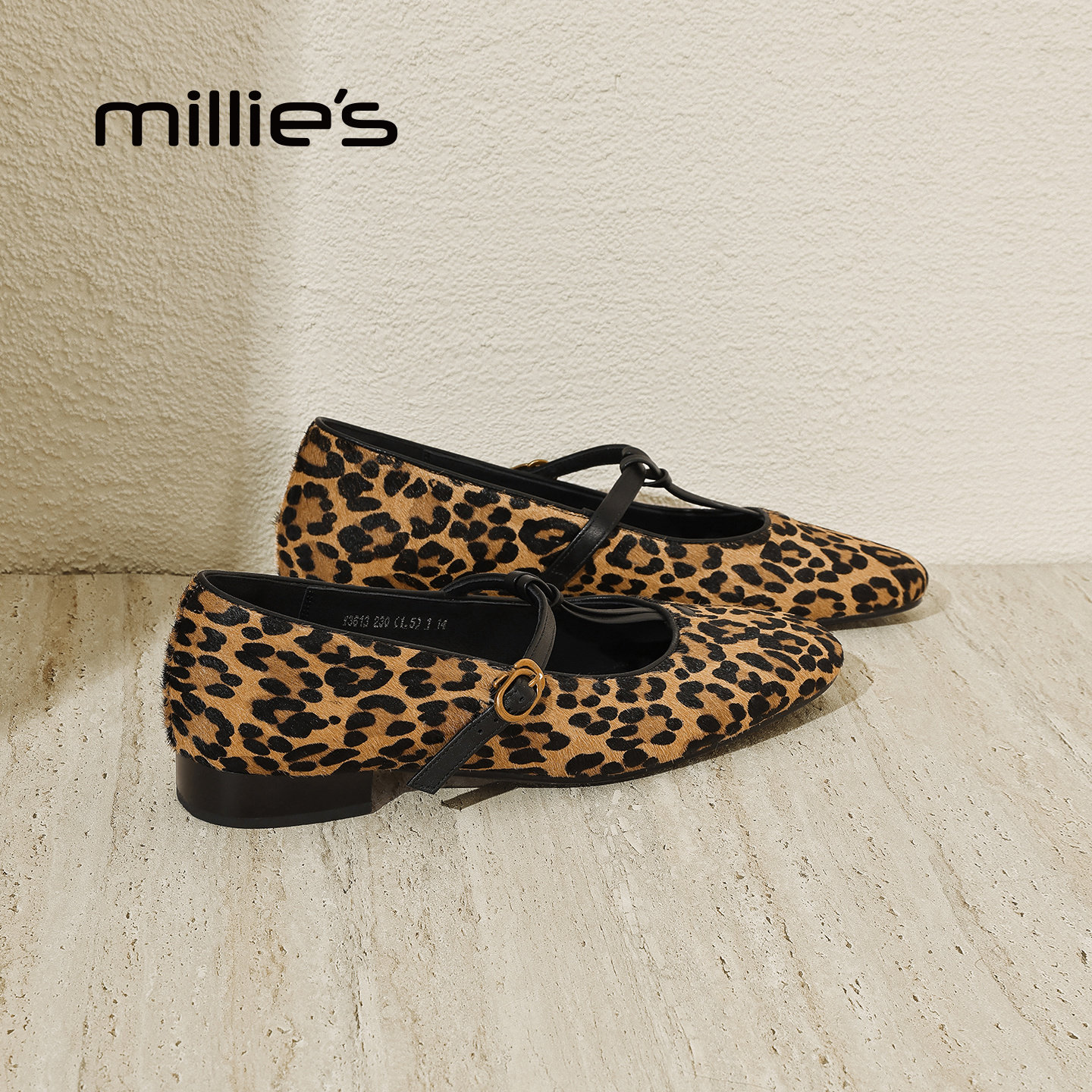 MILLIE'S/妙丽法式豹纹玛丽珍鞋女一字带芭蕾舞鞋气质单鞋,女鞋,玛丽珍鞋,淘宝优惠券,粉丝福利购,淘宝优惠卷
