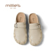 外穿懒人一脚蹬勃肯鞋 妙丽杏色包头半拖鞋 新款 女春季 MILLIE