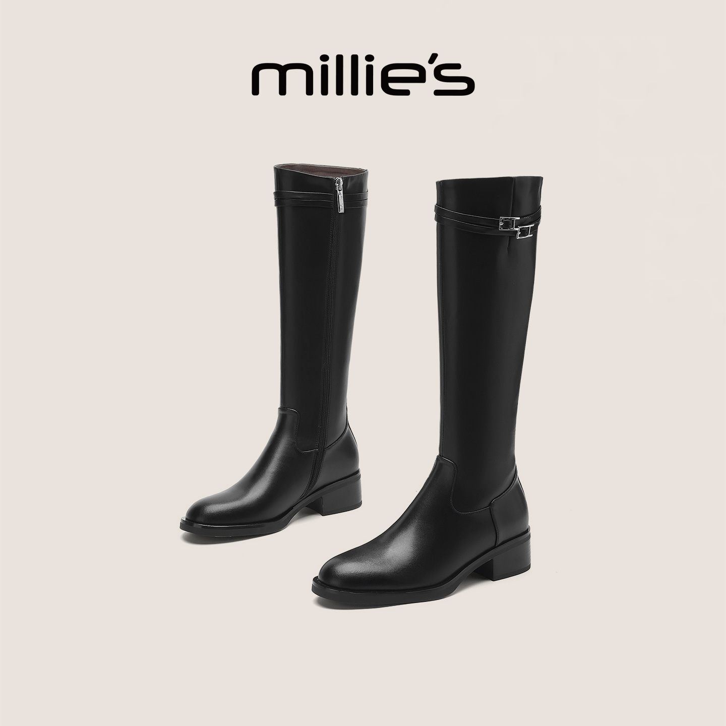 妙丽官方旗舰加绒长靴