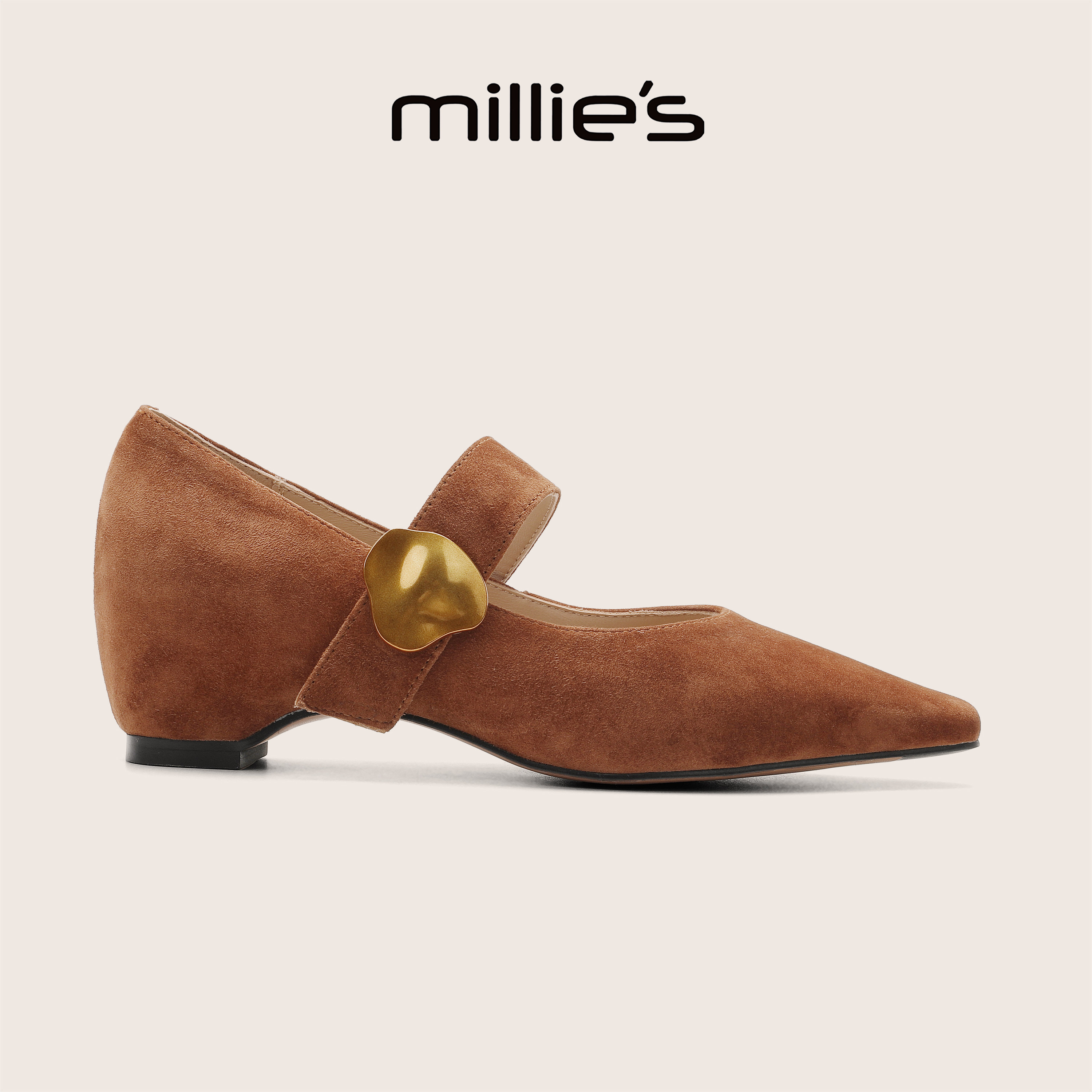 MILLIE'S/妙丽官方旗舰店流行爆款金属扣巨好看玛丽珍鞋不累脚女C