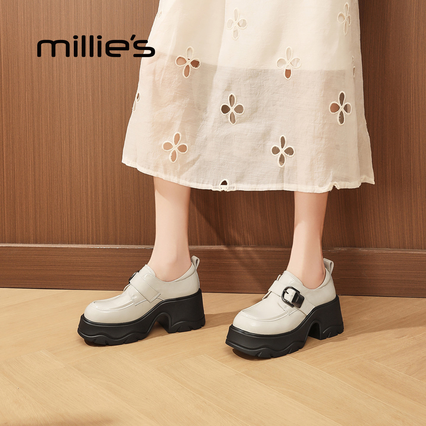 MILLIE'S/妙丽女鞋2026春季新款小个子厚底增高玛丽珍真皮小皮鞋,女鞋,玛丽珍鞋,淘宝优惠券,粉丝福利购,淘宝优惠卷