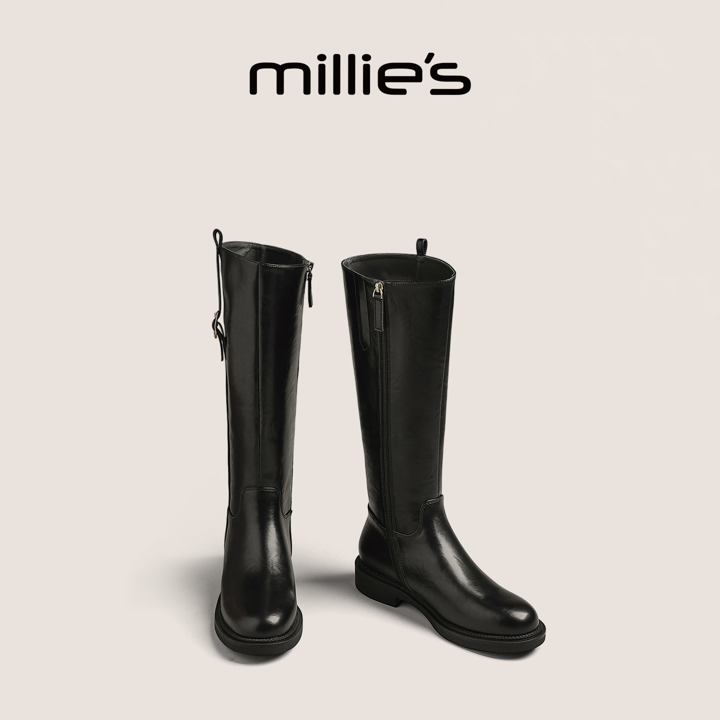 妙丽官方旗舰加绒骑士靴