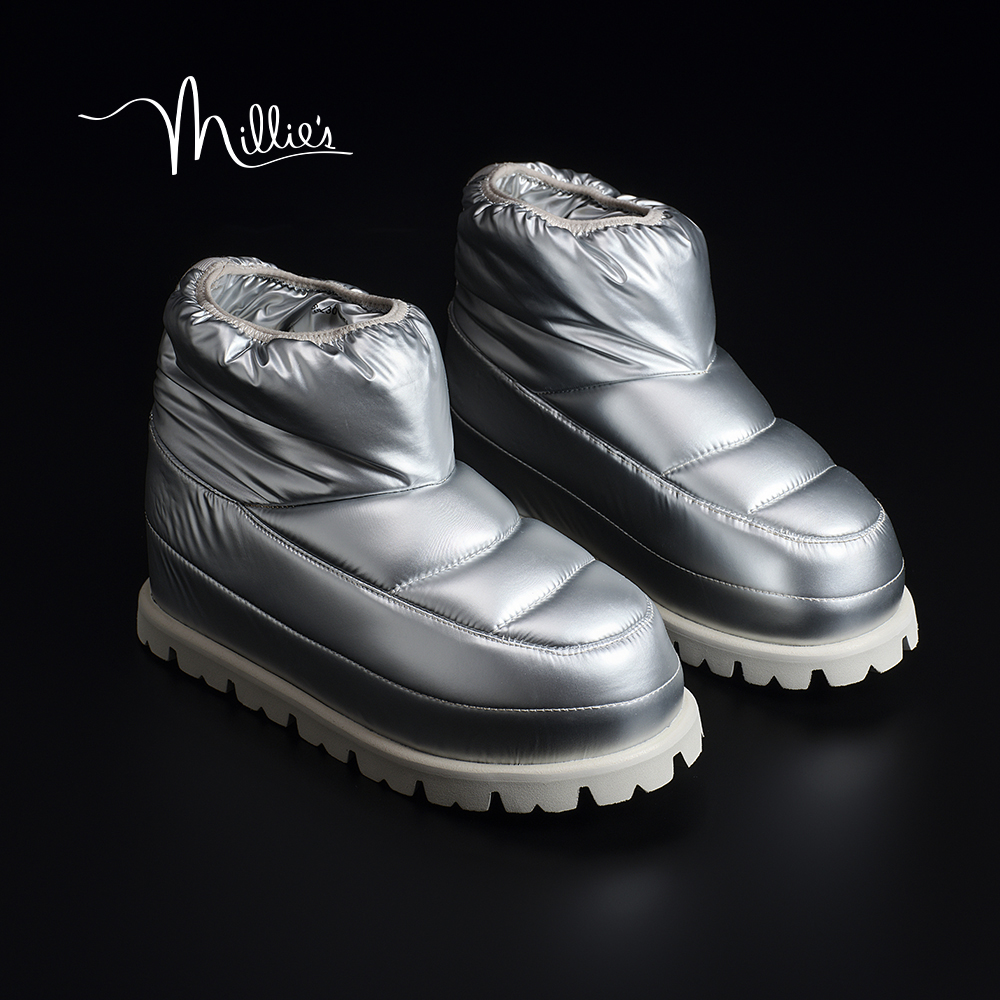 MILLIE'S/妙丽女鞋2025秋冬圆头防水保暖厚底雪地靴中帮女靴防滑