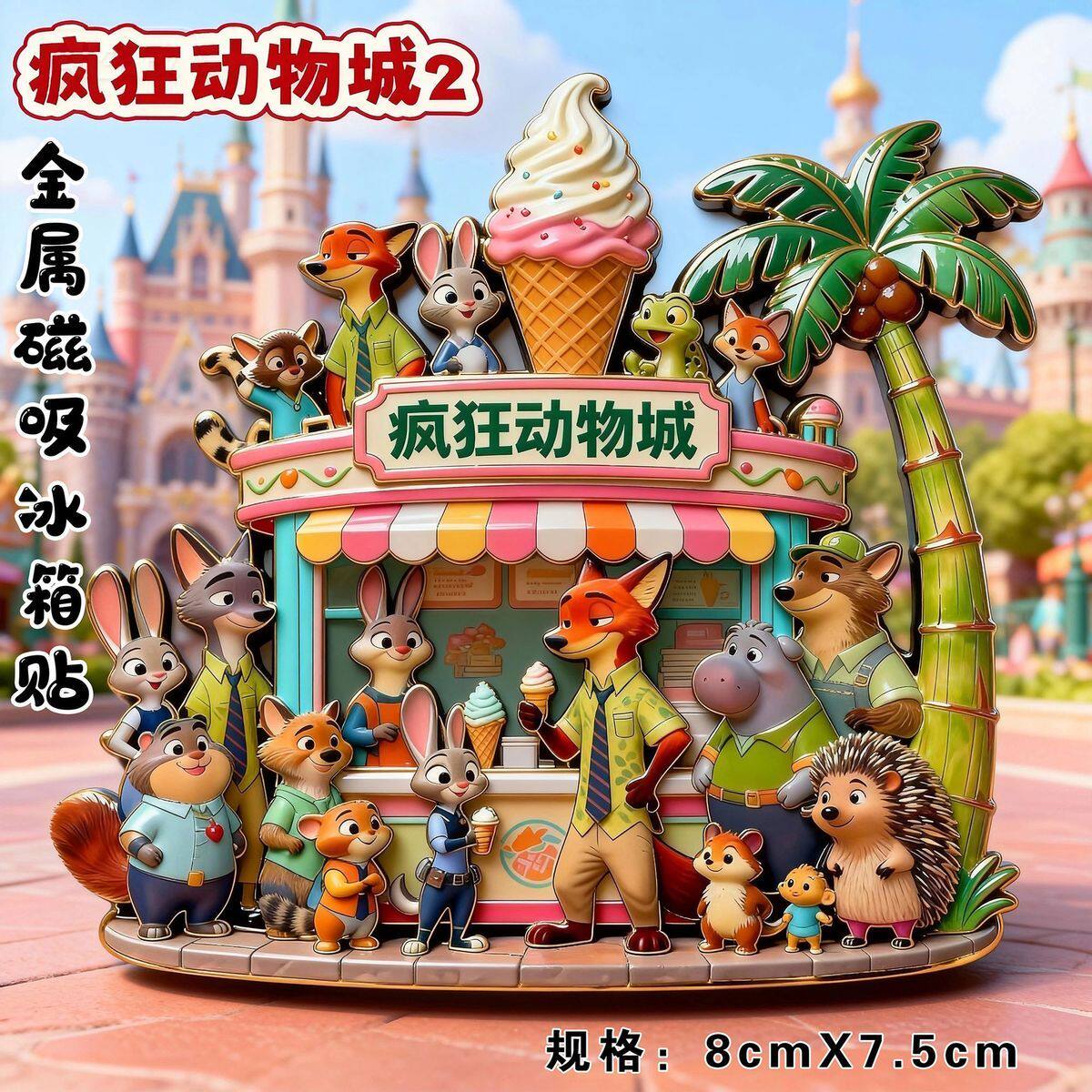狂动物城2金属磁吸冰箱贴