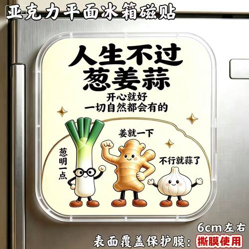 人生不过葱姜蒜亚克力冰箱贴