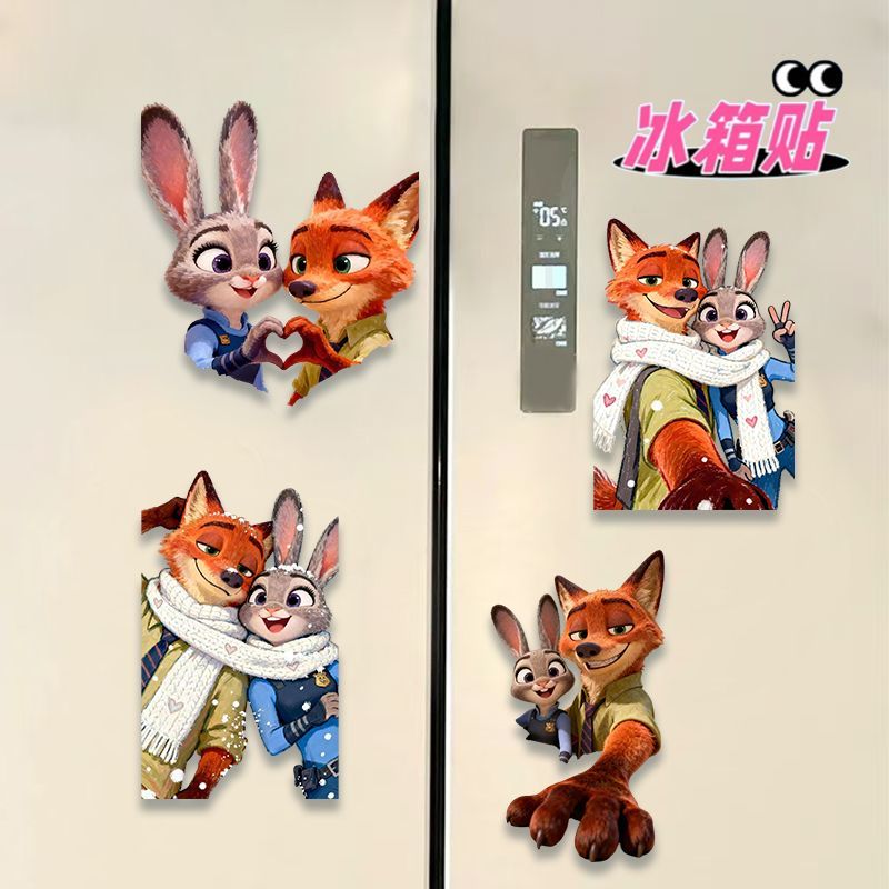 新款疯狂动物城2亚克力冰箱贴