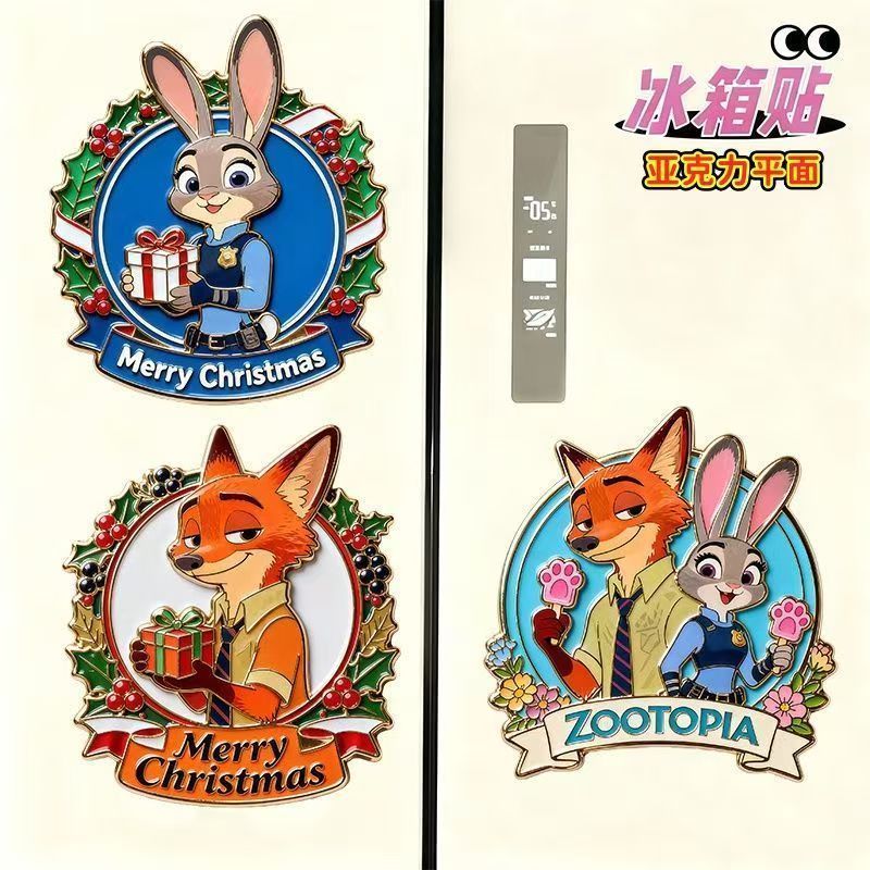 新疯狂动物城周边亚克力冰箱贴