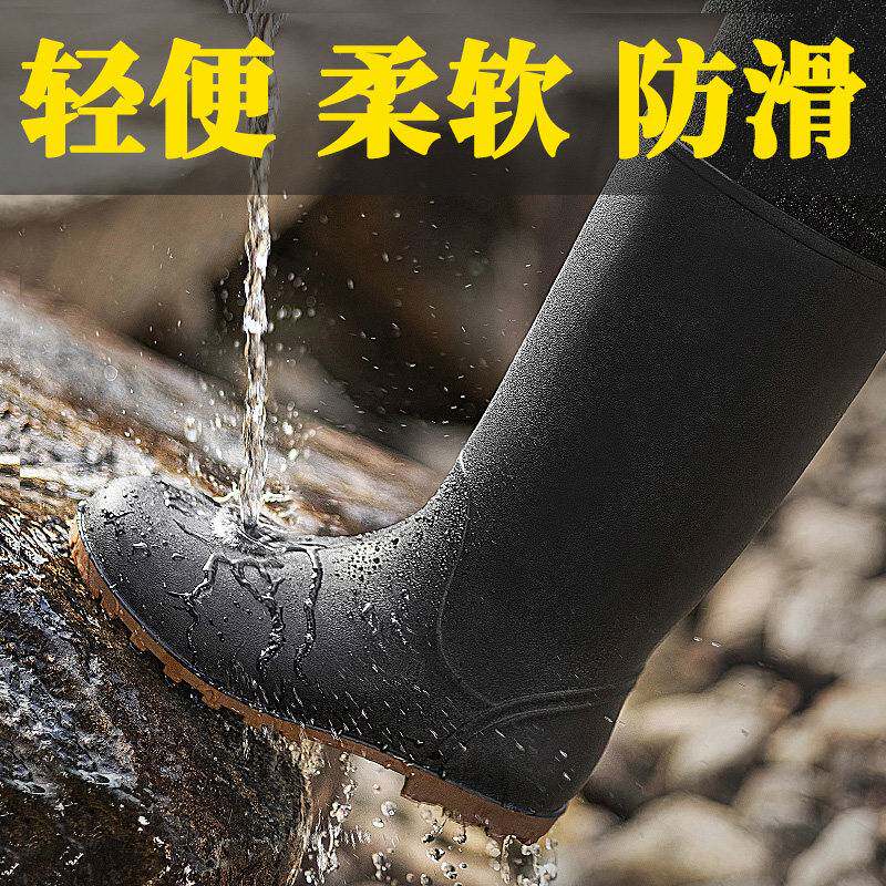 德国进口品质橡胶雨鞋2026男高筒雨靴钓鱼长筒水靴棉胶鞋防滑水鞋