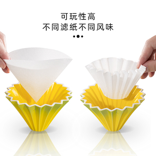 koonan窑变折纸滤杯手冲咖啡蛋糕滤杯折纸陶瓷v60滤杯过滤漏斗