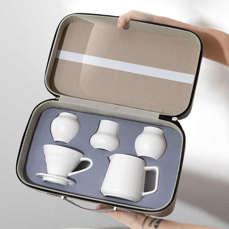 koonan手冲咖啡壶套装礼盒logo定制陶瓷v60滤杯分享壶送礼伴手礼