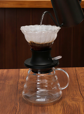 koonan玻璃聪明杯 手冲咖啡滤杯咖啡分享壶浸泡咖啡过滤器具套装