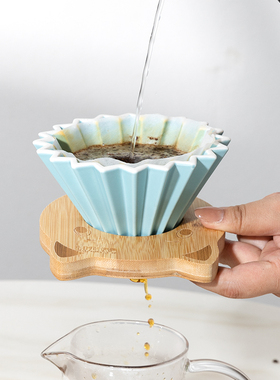 koonan滤杯托手冲咖啡滤杯木托竹托 v60过滤杯折纸滤杯咖啡过滤器