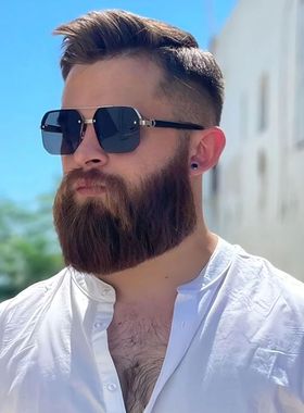 金属框架男生开车太阳镜大脸显瘦防紫外线驾驶眼镜高级感半框墨镜