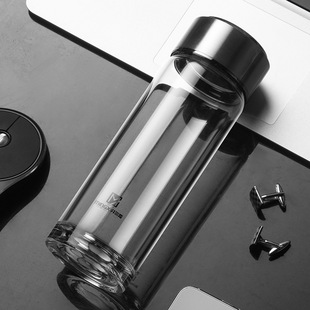 家用车载透明加厚茶杯子 明霞玻璃杯单层高硼硅透明水杯办公杯男士