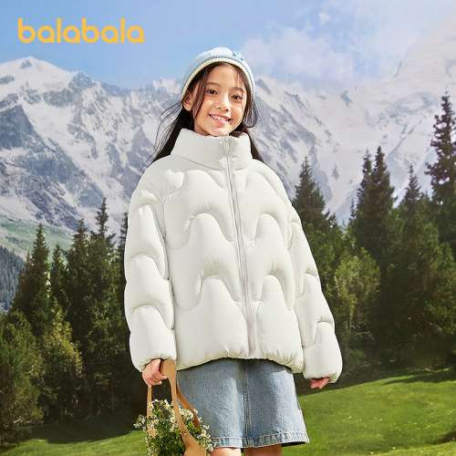 巴拉巴拉balaOne童装儿童羽绒服女童冬装立领保暖外套2025新款潮