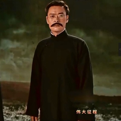 农民演出长袍中国风唐装