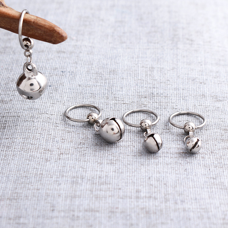 钛钢乳环女乳头铃铛不锈钢耳环防过敏情趣pa环穿刺男系带阴环饰品