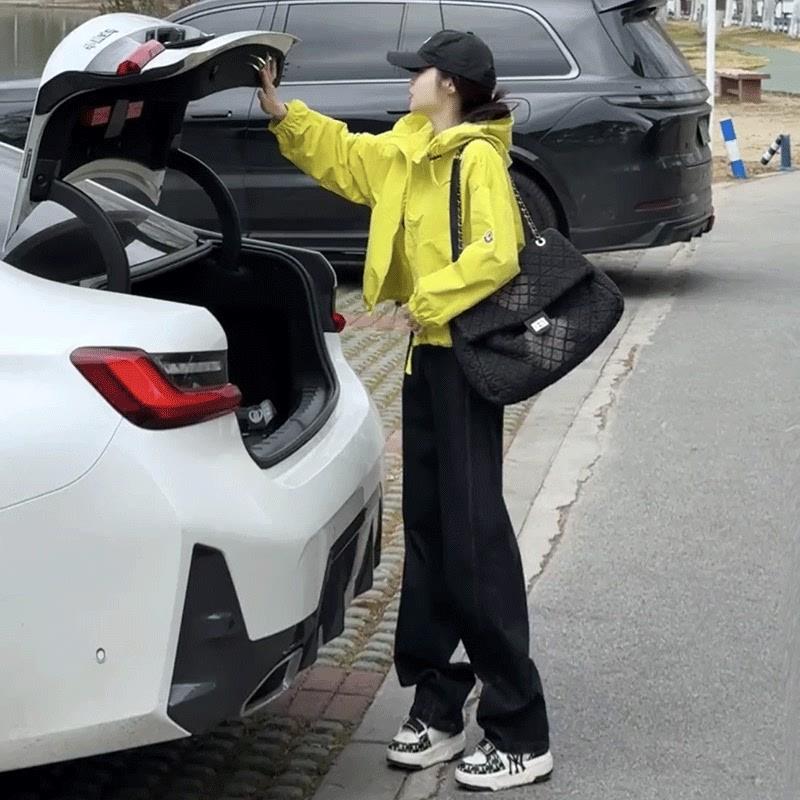 连帽双拉链冲锋衣外套女春季新款韩版宽松百搭显瘦小个子休闲上衣