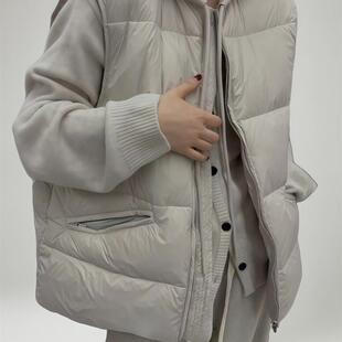 200斤胖mm大码宽松休闲羽绒棉服马甲无袖外套女2025新款百搭马夹