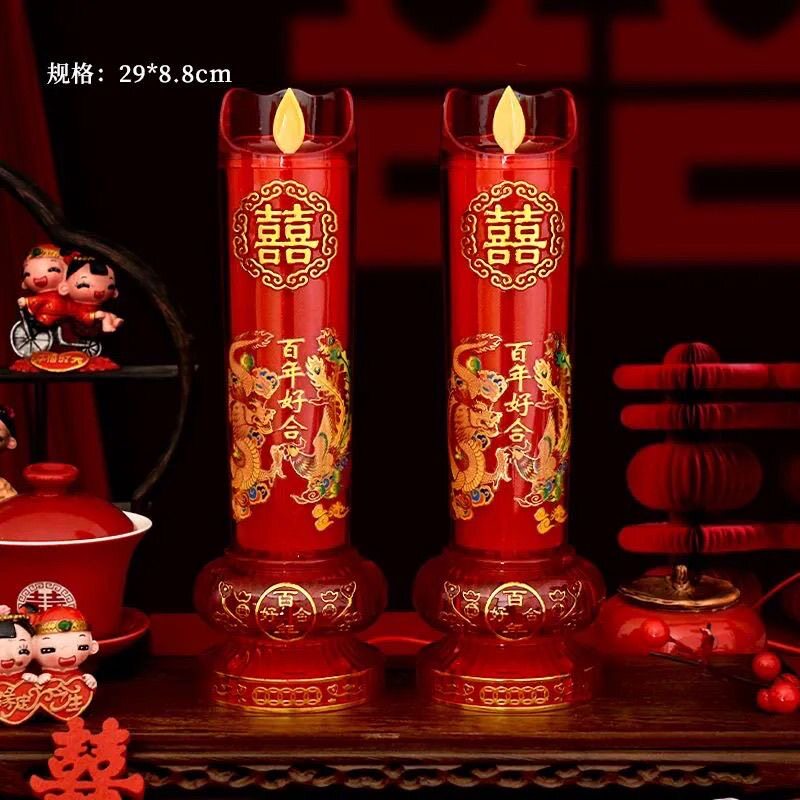 结婚蜡烛婚礼仿真电子喜烛订婚龙凤充电蜡烛灯婚庆环保蜡烛灯装饰