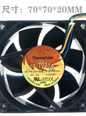 原装 TT-7020A A3099 R127020SH 12V 0.30A 7CM 7020 4线散热风扇