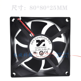 FD2480 A0141E 8CM CeraDyna 变频器风扇 8025 FAN 0.20A ARX 24V