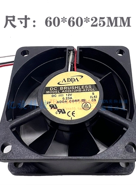 原装 ADDA AD0612HB-A73GL/72GL 12V 0.23A 6CM 6025 3线散热风扇