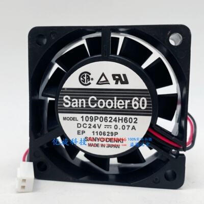 三洋 6020 变频器散热风扇109P0624H602 直流风机24V 工业级0.07A