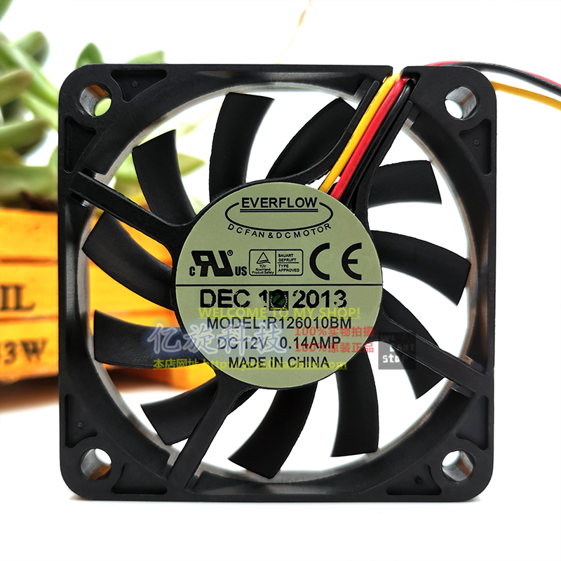 R126010DM R126010BM原装台湾EVERFLOW 60*60*10 2线/3线轴流风扇