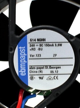 全新正品ebmpapst风扇TYP 614NGHH 6CM 24V 3.6W 两线 保2年