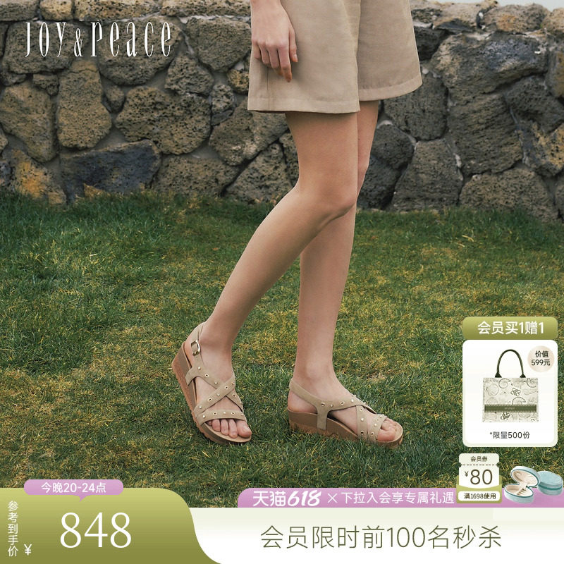 真美诗摇滚牧歌2026夏季新款休闲复古罗马凉鞋5cm厚底勃肯凉鞋女