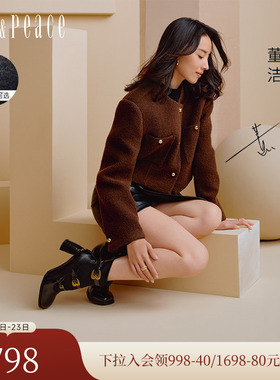 董洁同款真美诗娜娜NANA冬季高跟玛丽珍袜靴瘦瘦靴短靴女75Z03DD5