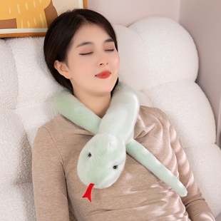 蛇年吉祥物公仔生肖蛇玩偶小青小白蛇围脖子恶搞礼物公司年会礼品