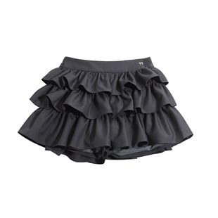 辣妹芭蕾风荷叶边蛋糕短裙女压褶花边半身裙显瘦层次感 蚀月镜