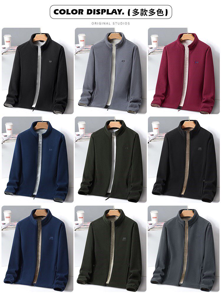 MAROLIO 스타일과 온도가 싱크로  재킷 남성 가을 겨울 캐주얼 벨벳 두꺼운 대형 스탠드 칼라 재킷