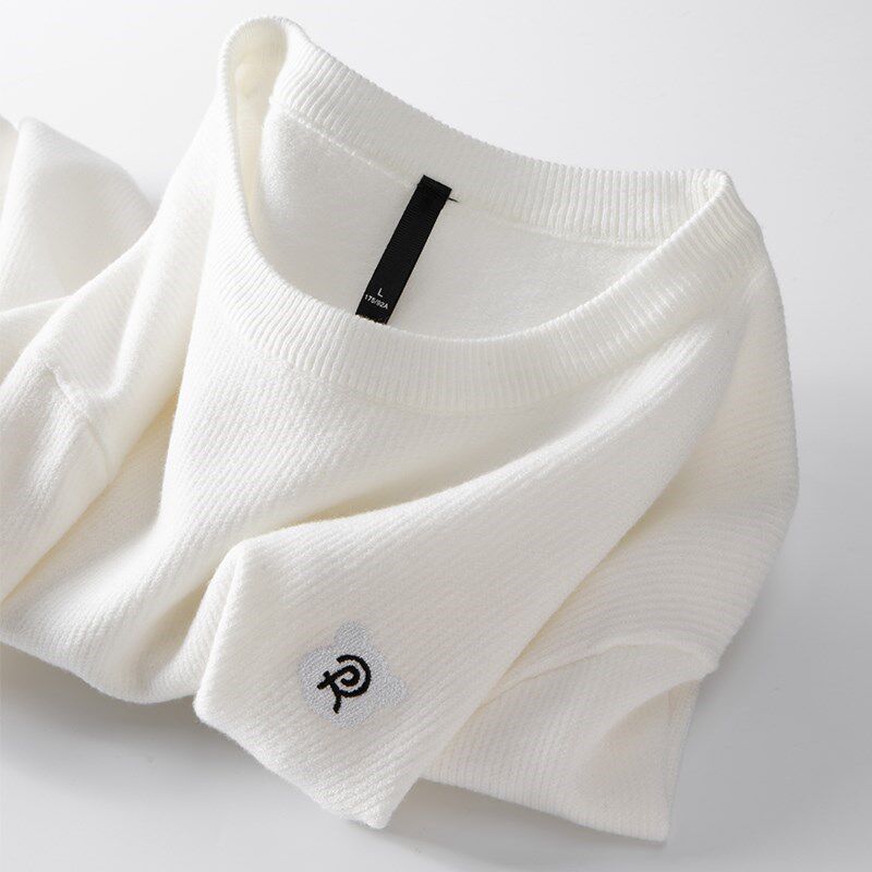 MAROLIO HIGH-END LUXURY AND PREMIUM  SOFT AND COMFORTABLE WOOL KNIT SWEATER MENS AUTUMN AND WINTER LONG-SLEEVED BASE LAYER