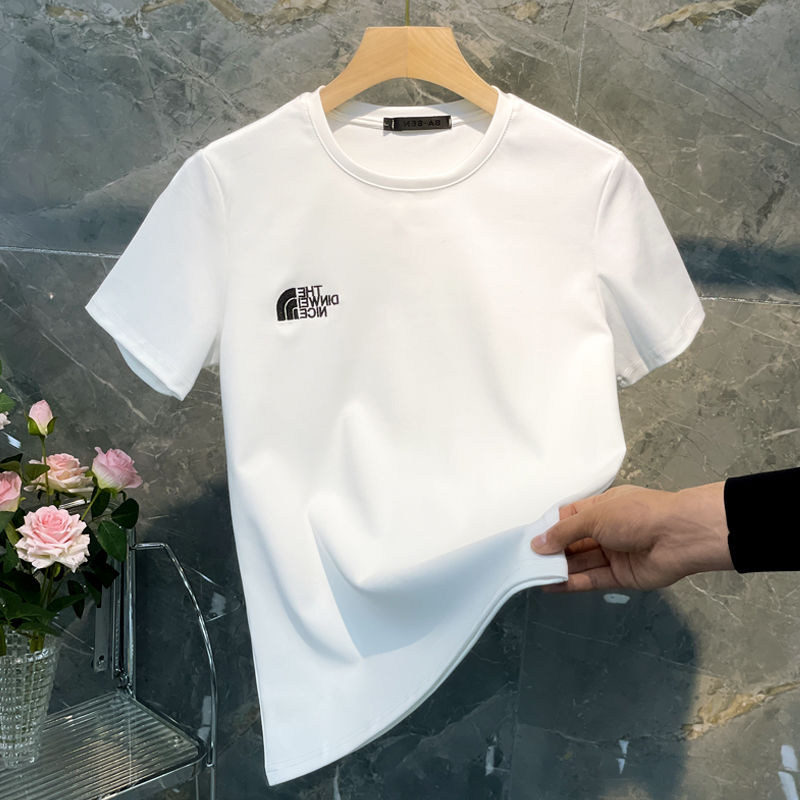 MAROLIO 엄선된 고품질 원단  패션 프린트 티셔츠 남성 여름 순수 코튼 반팔 캐주얼 탑